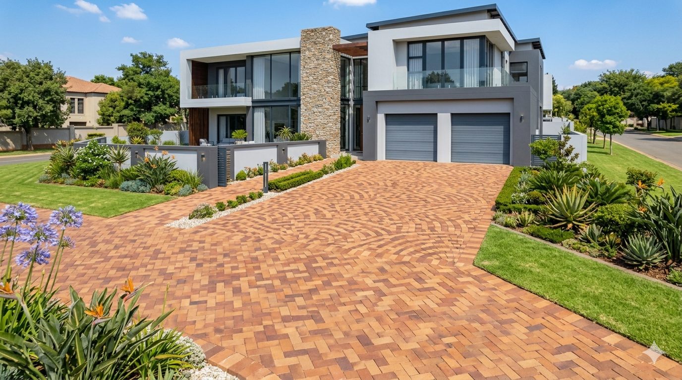 Brick paving driveway